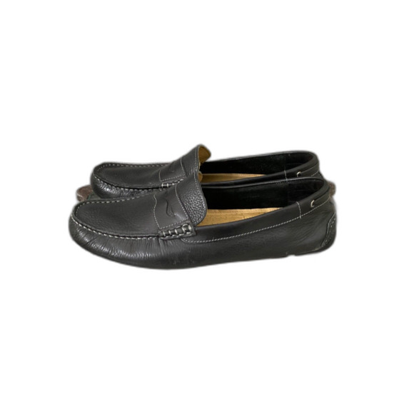 Mens G.H. Bass Black Penny Loafers men’s sz 9M Pebbled Leather Driving moccasins - Picture 1 of 12